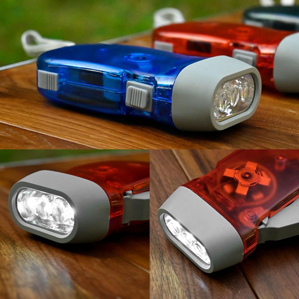 Practical camping flashlight Outdoor Press-Type Dynamo Emergency Flashlight (Hand Crank) Essential Outdoor Tools for Camping