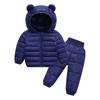 Winter Kinder Kleidung Sets Baby Jungen Warme Mit Kapuze Daunen Jacken Hosen Kleidung Sets Baby Mädchen Jungen Schneeanzug Mäntel Ski 2 stücke Sets