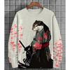 Autumn Ukiyo-E Animal Graphic 3D Printed Sweatshirts Fashionable Casual Sports Long Sleeved Men's Sweatshirts