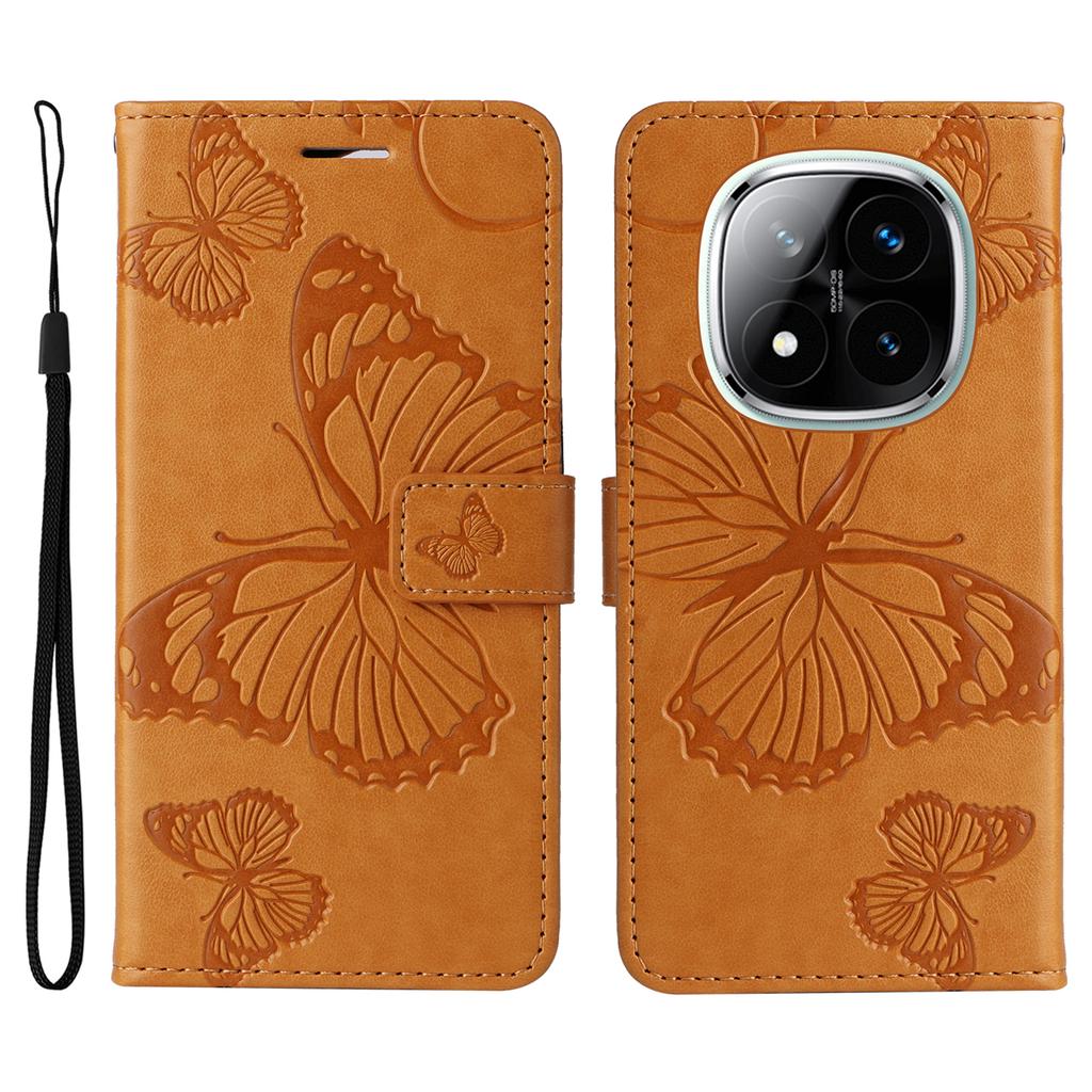 For Xiaomi Redmi Note 14 Pro+ 5G/Note 14 Pro 5G/Poco X7 5G Wallet Case Floral Butterfly Imprinted Leather Phone Cover Stand