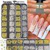 Gold & Silver Cross Starburst Nail Art Studs - Stars & Dots Metal Stickers