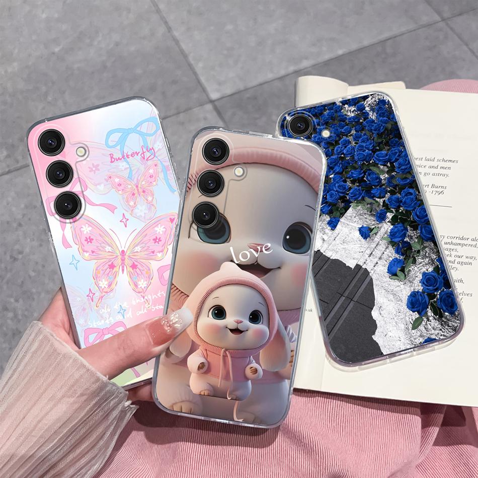 Case For Samsung Galaxy S25 FE Plus Ultra Clear Painted Flowers Back Cover For Samsung S 25 Ultra Soft Shockproof Phone Cases
