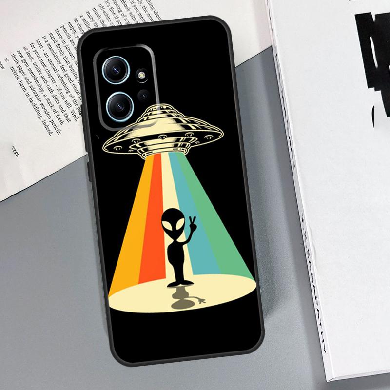 Cartoon Space Alien UFO Case For Xiaomi Redmi Note 12 11 10 9 8 Pro 11S 10S 9S 12S Redmi 12 9C 10C 12C Back Cover