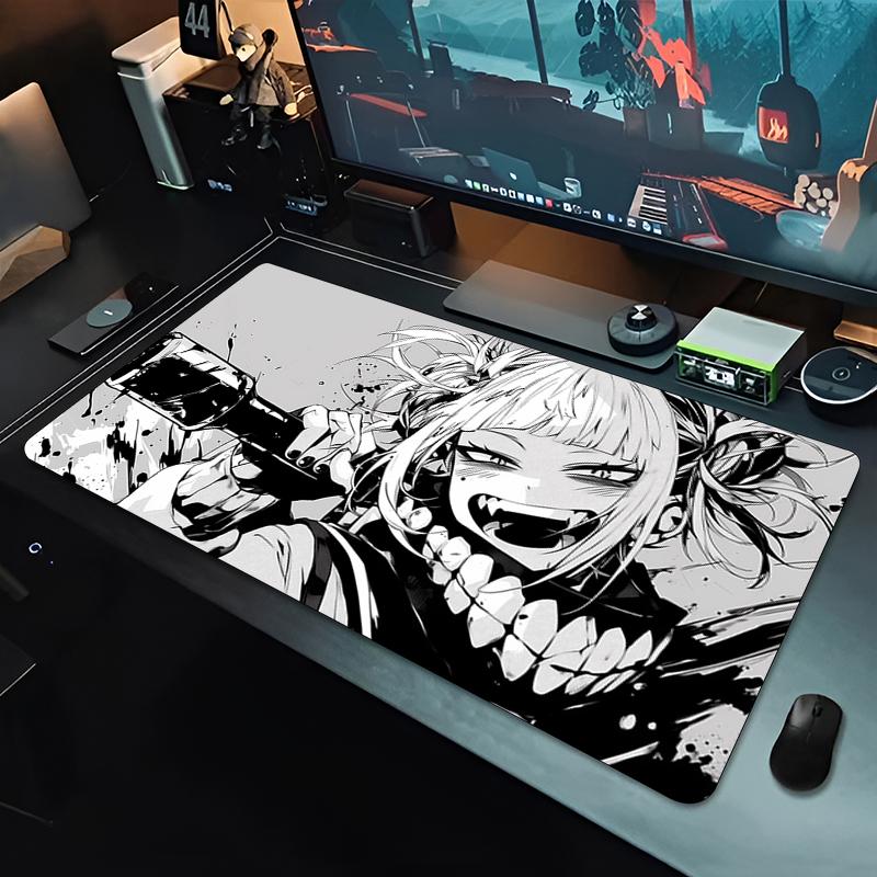 Toga Himiko My Hero Academia Chica Kawaii Alfombrilla para Ratón Portátil Grande Oficina Anime Alfombrilla para Ratón Caucho Natural Sobredimensionada Teclado Alfombrilla de Escritorio