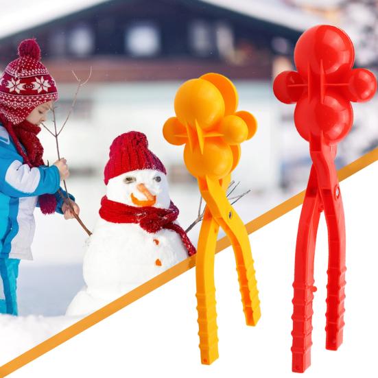 Användbar Smidig Tillfredsställ Nyfikenhet Föräldra-barn Interaktion 4 Bollar Snöbollsmakare Klämma för Snöig Dags Lek Snöleksak