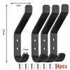 1/4Pcs Simple Black Coat Hook Stainless Steel Screw Installation Door Hook Wall Mounted Non-slip Dual Hanging Hook Clothes