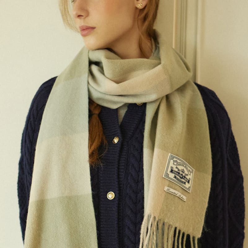 NONLOCAL Holiday Check Blend Schal - Mint Check