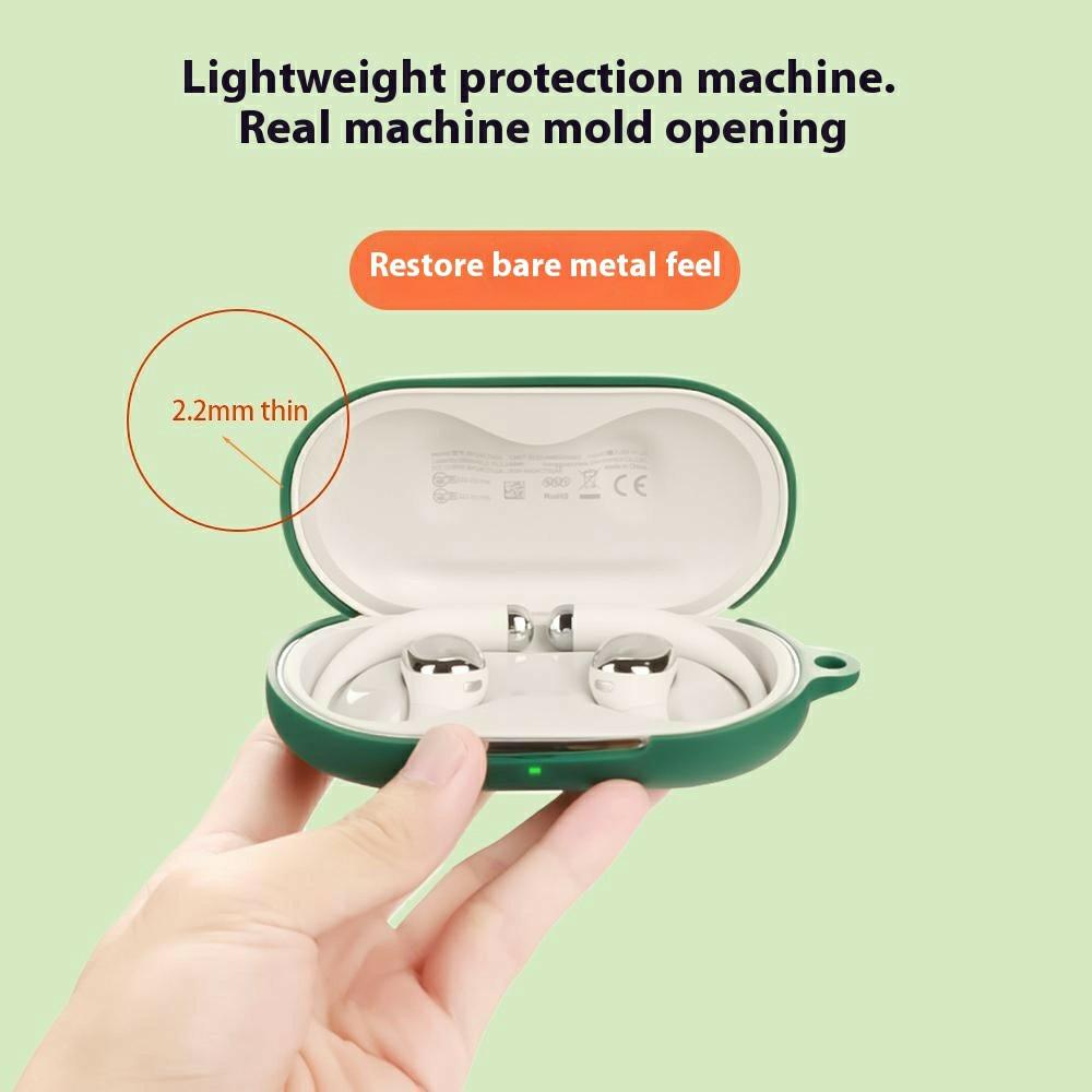 For QCY Crossky R70 Silicone Case Wireless Earphones Protective Cover with Anti-Lost Buckle