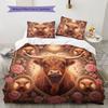 RoseAnimalPortraits Pattern Bedding Quilt Set Quilt Cover Pillowcase Home Decoration Birthday Gift (1 * duvet cover + 2 * pillowcase, without core)