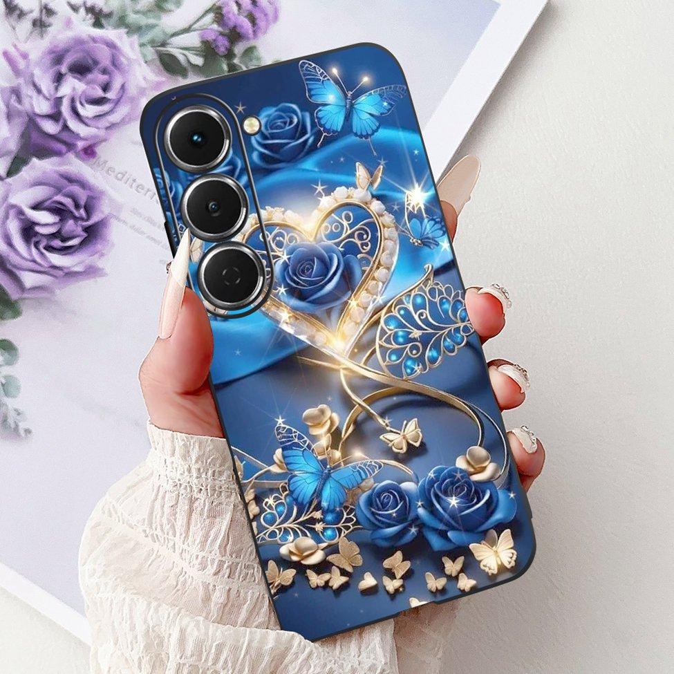 Casing For Tecno Spark 40Pro KM6 Cover For Techno Spark 40 Pro Case Silicone Luxury Butterfly Love Fashion Flowers Cool Painted