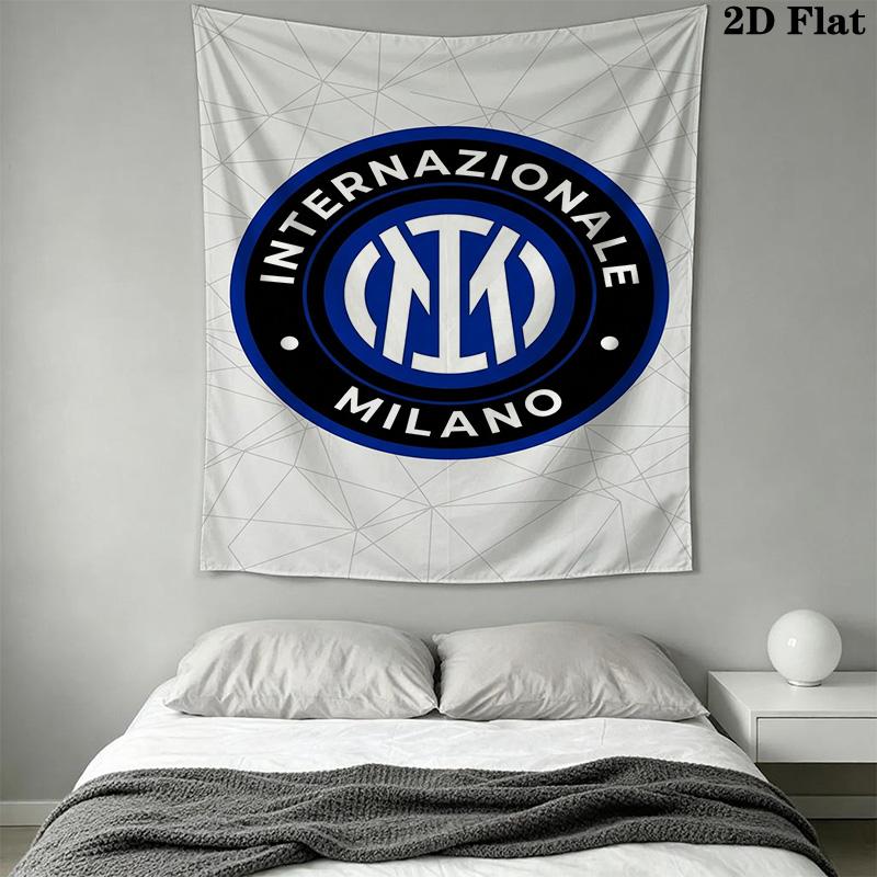 Inter Milan Logo Wallpaper Threepiece Set 1 Duvet Cover 2 Pillowcase Without Core Christmas Birthday Gift Bedding Set Soft And Comfortable