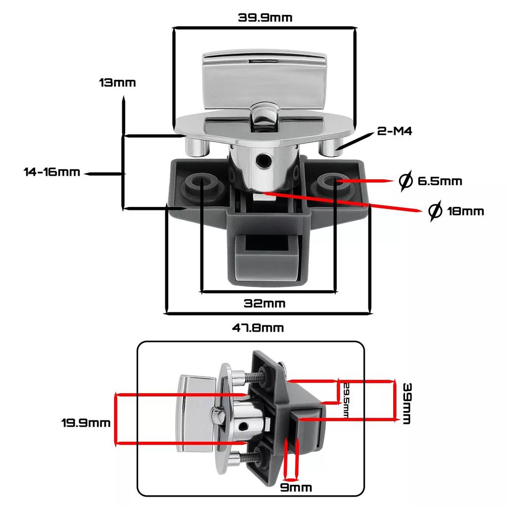 Caravan Motorhome Drawer Or Locker Door Release Catch RV Lock Button Paddle Lock RV Accessories