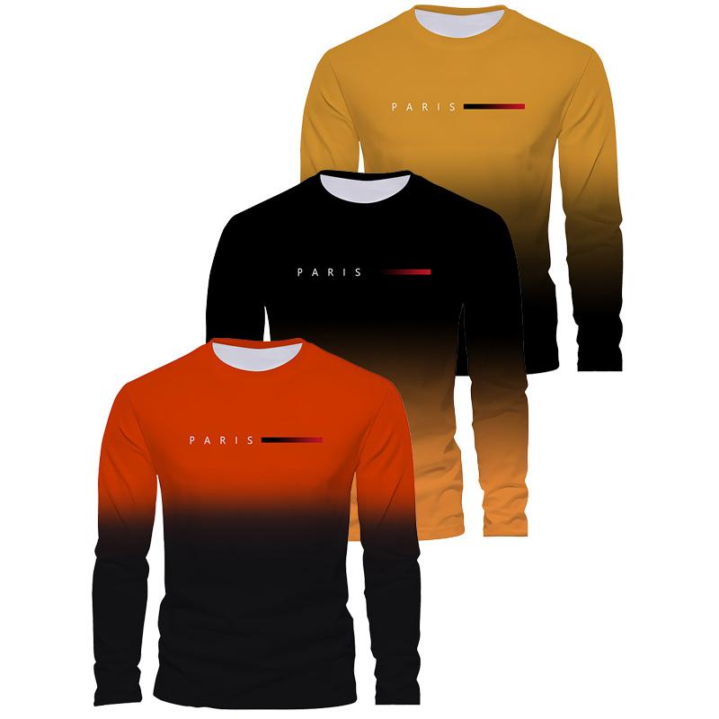 Autumn Men's Long Sleeved T-shirt Letter Print T Shirt Three-piece Set T-shirt Clothes T Shirt for Man Fashion Tshirt