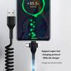 3 In 1 Retractable Usb Cable 6a 66w Fast Charging T-type Spring Data Cable Compatible For Ios