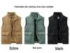Men's Corduroy Fleece-Lined Multi-Pocket Cotton Vest - Casual, Sleeveless, Outdoor, Cold-Proof.