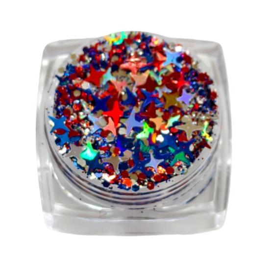 1/6Pcs Independence Day Body Glitter Gel, Patriotic Red White Blue Face Hair Glitter, Waterproof Sparkling Makeup Sequins, 4th of July Accessories