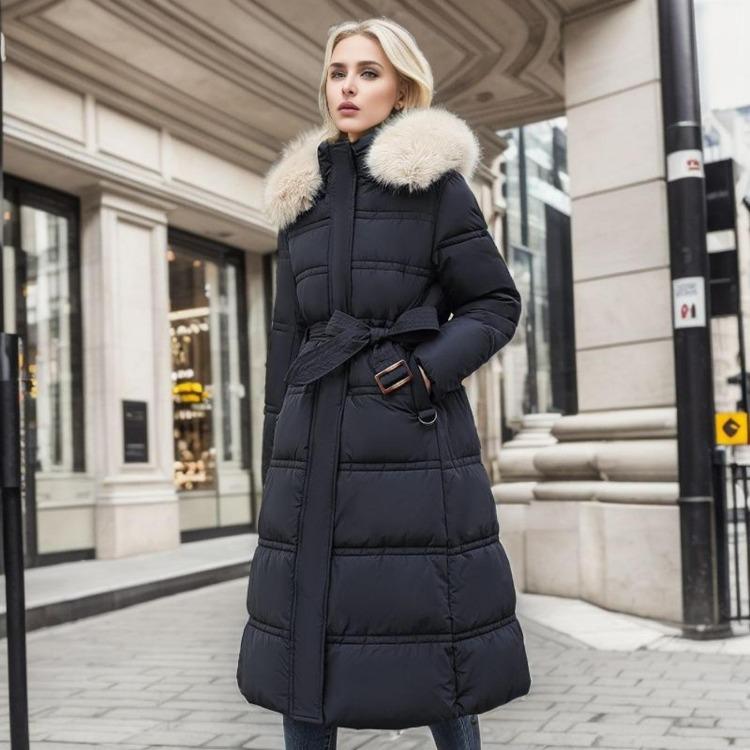 Parkas de Lana de Cordero y Algodón Cálidas y Esponjosas con Cuello con Capucha Abrigo Largo Medio Chaqueta de Invierno con Cremallera