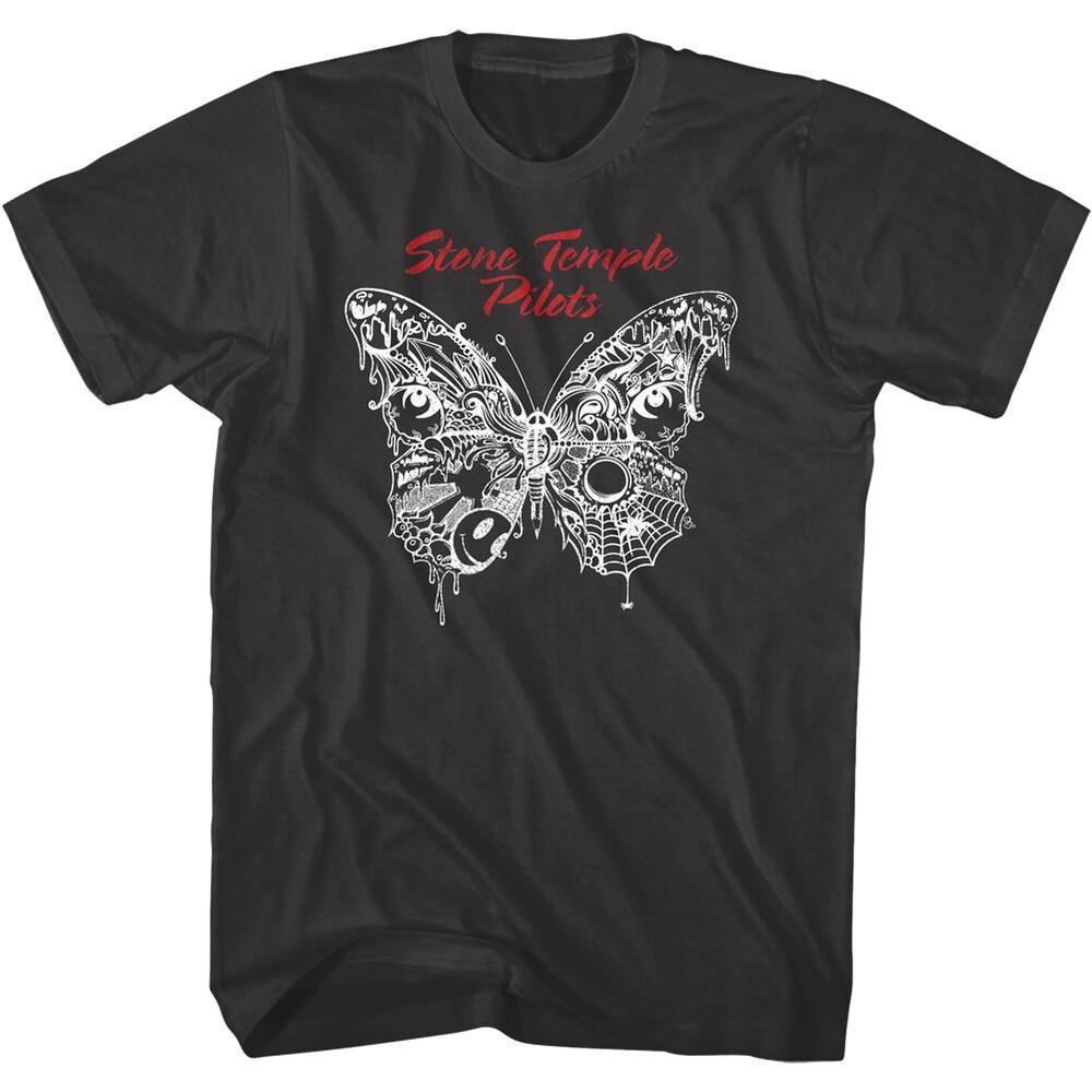 Stone Temple Pilots Butterfly Album 2018 Men's T Shirt Alt Rock Band Spider Web