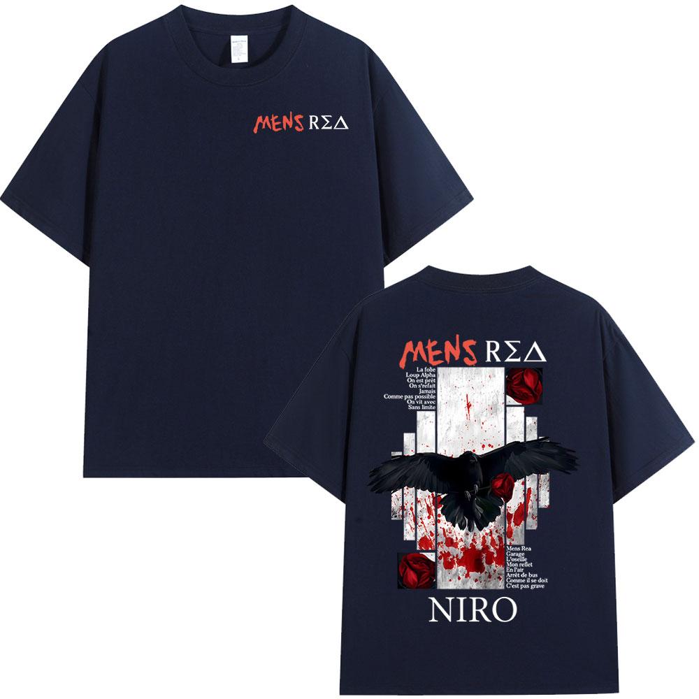 

2025Summer Rapper Niro OX7 Criminal Intention Album Graphic Tshirt Men Hiphop Fashion Cotton Tshirt Street Casual Retro Shirt 4XL