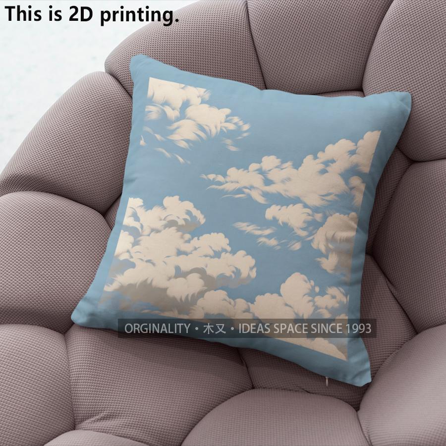 Sky Cloud Print Square Throw Pillow Cases Pattern Cushion Cover Suitable For Sofa Bedroom Car Pillow Cover