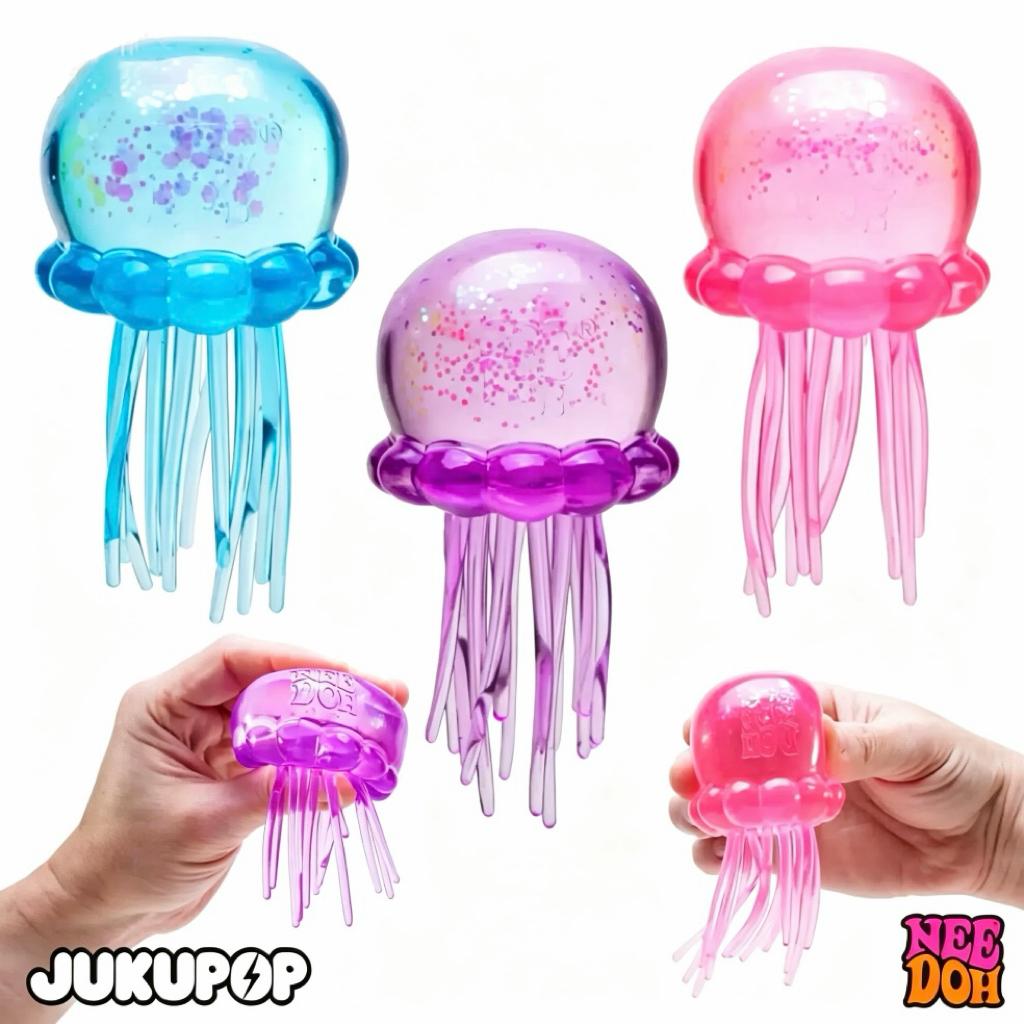 Needoh Trend Quallen & Würfel Quetschspielzeug, Weiches Gelee Knet-Stressabbau Fidget Spielzeug, Sensorisches Needoh Für Kinder & Erwachsene
