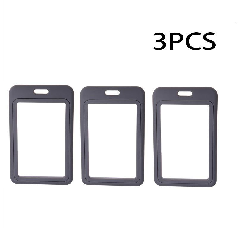 Cute Double Sided Transparent ID Card Holder Waterproof Name Badge Horizontal Id Badge Holder for Work School Clear Plastic