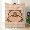 1PC Cute Cartoon Capybara Pattern Blanket, All Season Lightweight Home Office Outdoor Nap Multifunctional Blanket