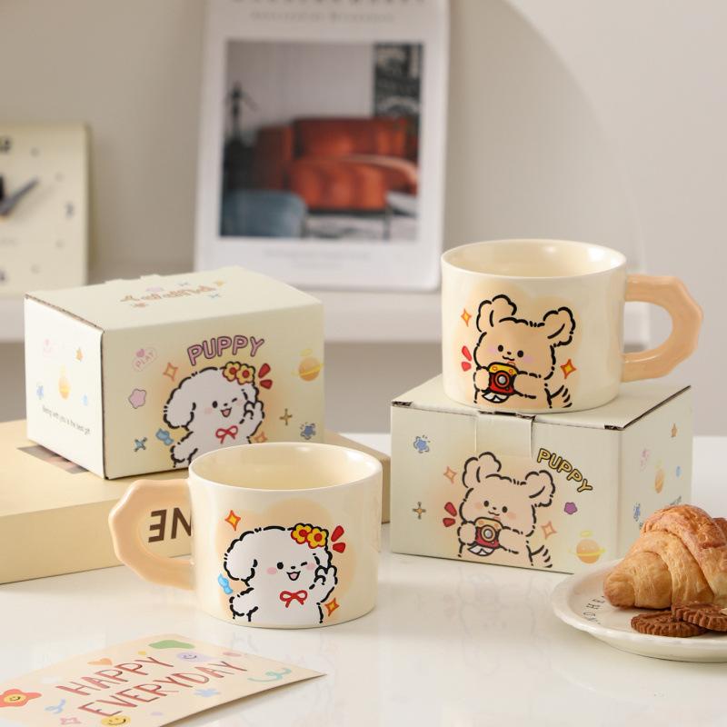 Cute Photo Puppy Ceramic Mug Home Office Breakfast Milk Cup Couple Coffee Cup Souvenir