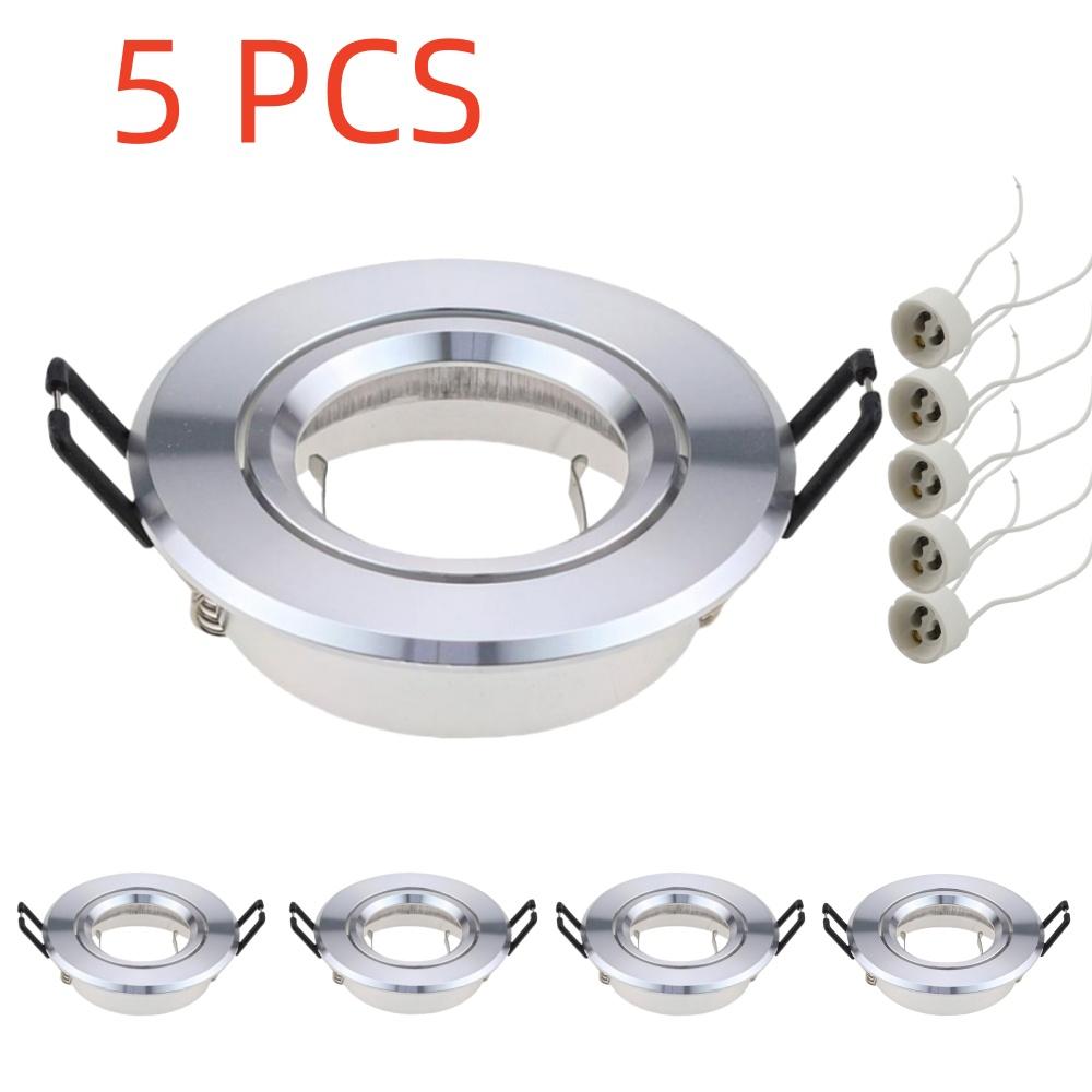 5pcs Rimless Recessed LED Downlight Mounting Frame Bracket Ceiling Lamp with GU10 Base Socket Spot Lighting Holder Fitting
