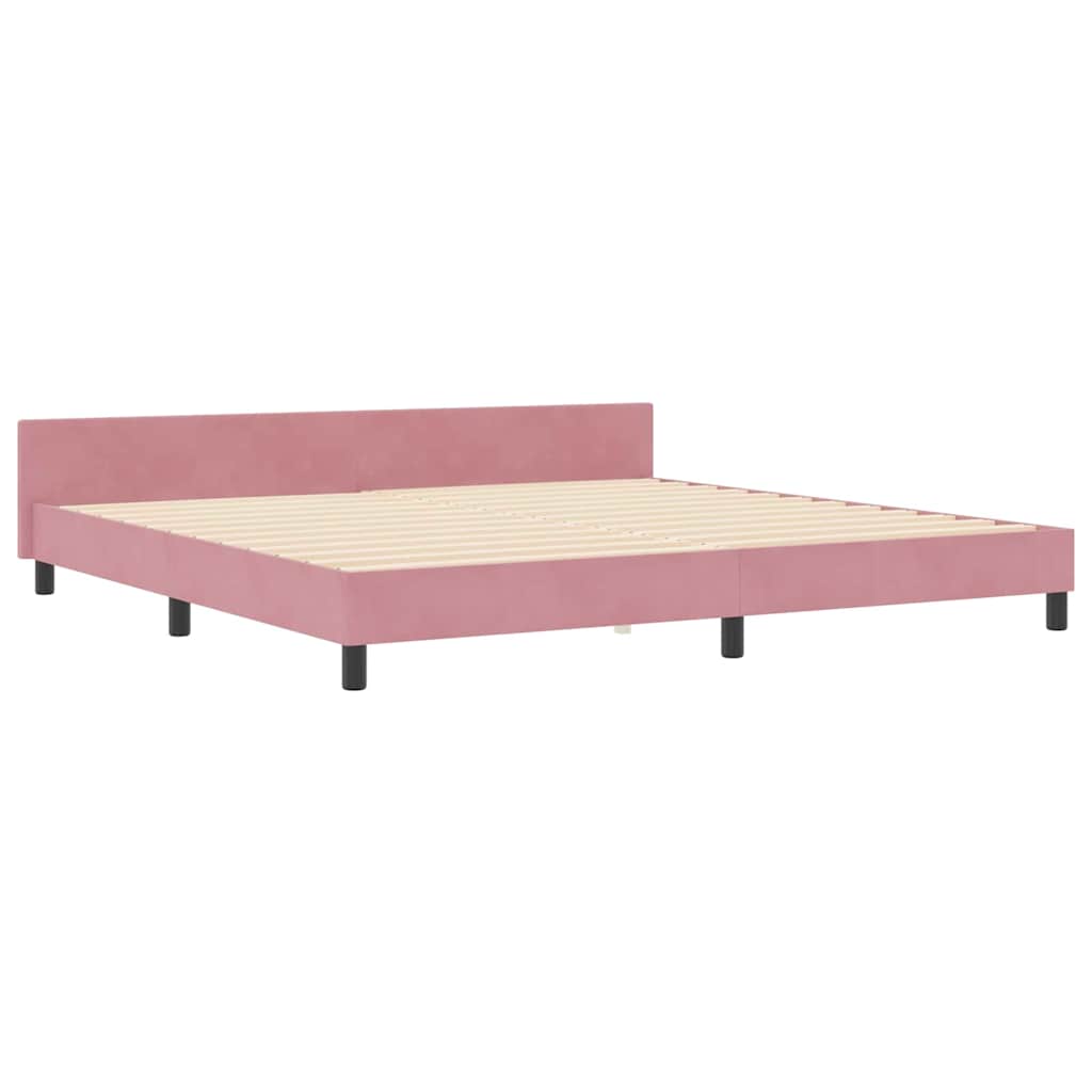 Boxspring Bed with Headboard Pink 200 x 200 cm Velvet