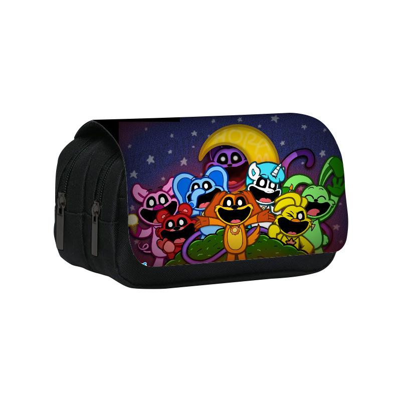 Doppellagiges Federmäppchen Lachende Critters 22cm/8,7inch Schultaschen-Stifteetui für Schüler Großer Stauraum Schüler-Federmäppchen Schulgeschenk