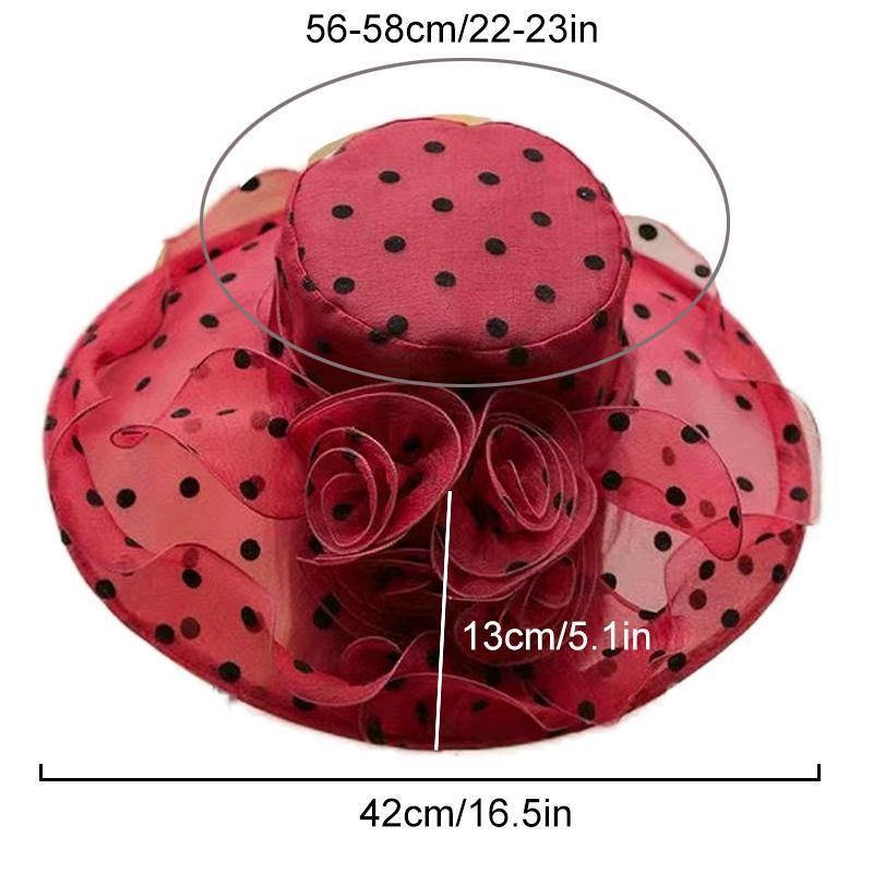 1 Stück Kentucky Derby Organza Kirchenhüte mit breiter Krempe Rüschen Blume Damen Netz Sonnenhut