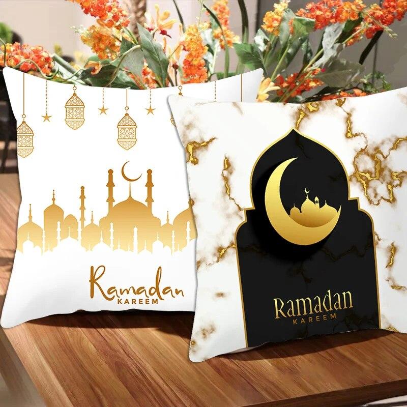 Muslim  Ramadan Eid Mubarak Print Sofa Cushion Cover Pillowcase Home Decor Party Car Bedding
