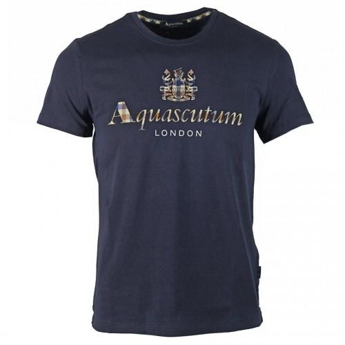 Aquascutum Mens Logo Cotton Blend Short-Sleeved T-Shirt