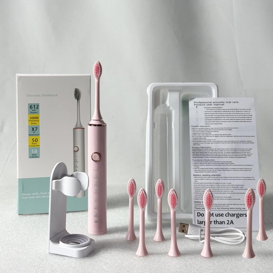 Sonic Couple Electric Toothbrush X-18: 6-Speed Soft Bristle Smart Brush for Adults