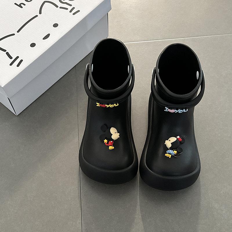Anime niedlich Cartoon Mickey Plateau Gummistiefel rutschfest Sommer Mode hässlich süß wasserdicht Oberbekleidung vielseitig mittelhochschaft Regenschuhe