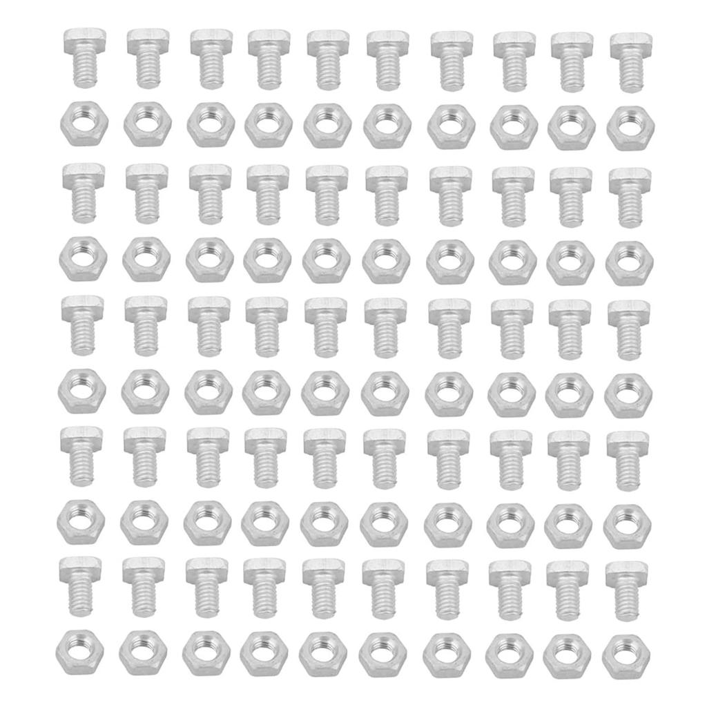 Zerodis 50pcs M6X12 Aluminium Greenhouse Bolts+Nuts Accessory Set for Greenhouse Assembly and Maintenance