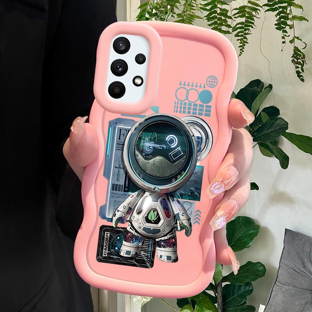 

Окрашенный узор Big Wave Edge Мягкий силиконовый материал Macaron чехол для телефона противоударный защитный резиновый чехол для Samsung Xiaomi Poco Redmi Xiaomi Poco X7 5G розовый