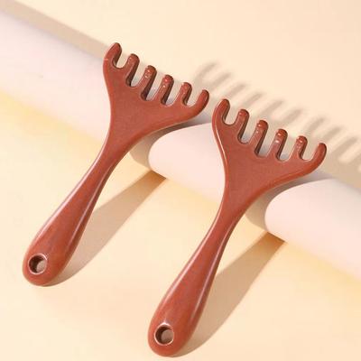Masseur de cuir chevelu en plastique à six griffes, outil Gua Sha, gratte-dos, spa, peigne de massage méridien portatif, soins capillaires lisses