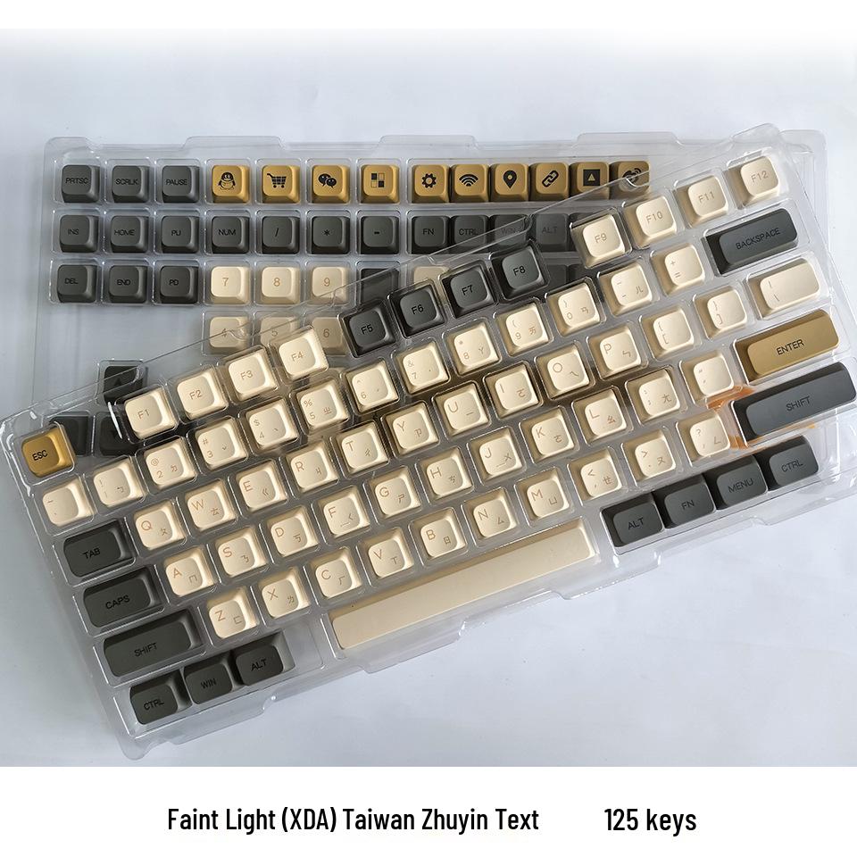 XDA PBT Keycaps Set: 125 Keys, Zhuyin, Korean, Thai, Russian, MX Switch Compatible