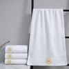 Luxury Hotel White Towels - Absorbent Pure Cotton with Embroidered Logo for Face and Bath