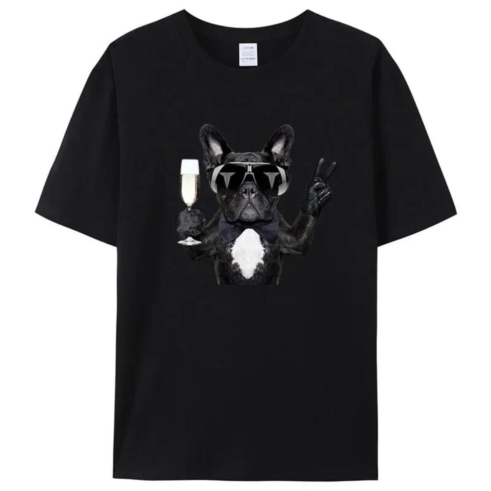 Men's Summer Bulldog Letter Print Luxury Short Sleeve T-shirt Summer Street Fashion T-Shirt
