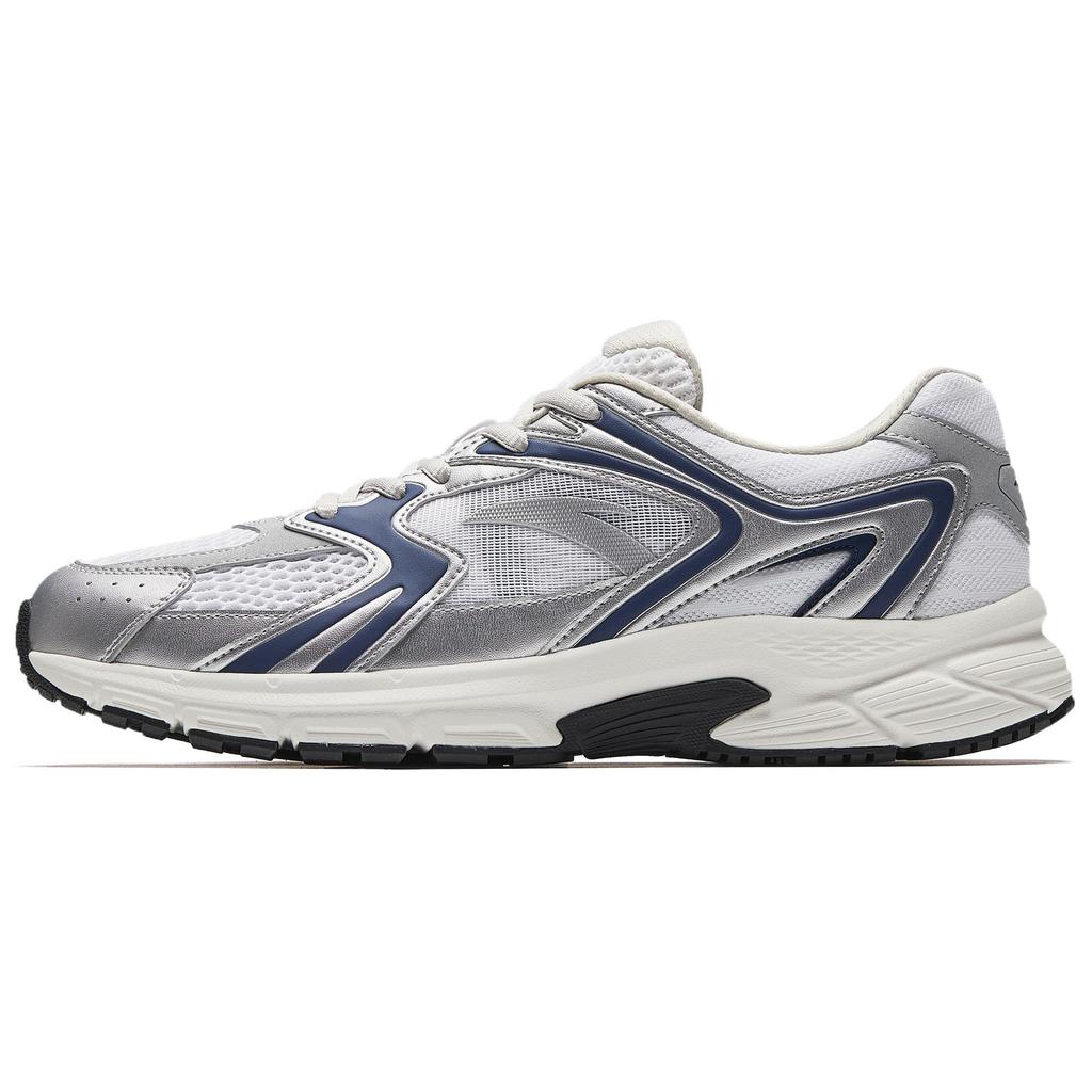 New ANTA Running Shoes Men's Low Top Pure White, Silver, Dark Nautical Blue 912535592-5