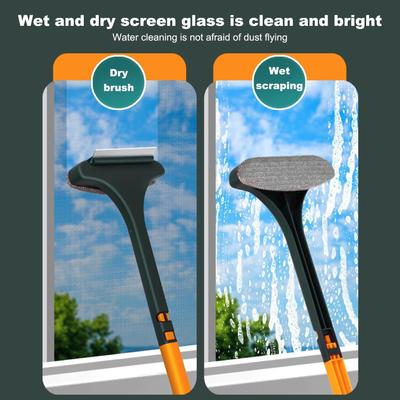 Window Screen Cleaner Multi-purpose Handheld Scraper Tool No Need To Remove and Wash Mesh Screen Cleaning Brush Window Squeegee