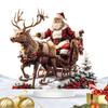 Santa Claus and Reindeer Sled Tabletop Decoration with Base 2D Acrylic Christmas Ornaments 2025 Xmas Navidad Party Supplies