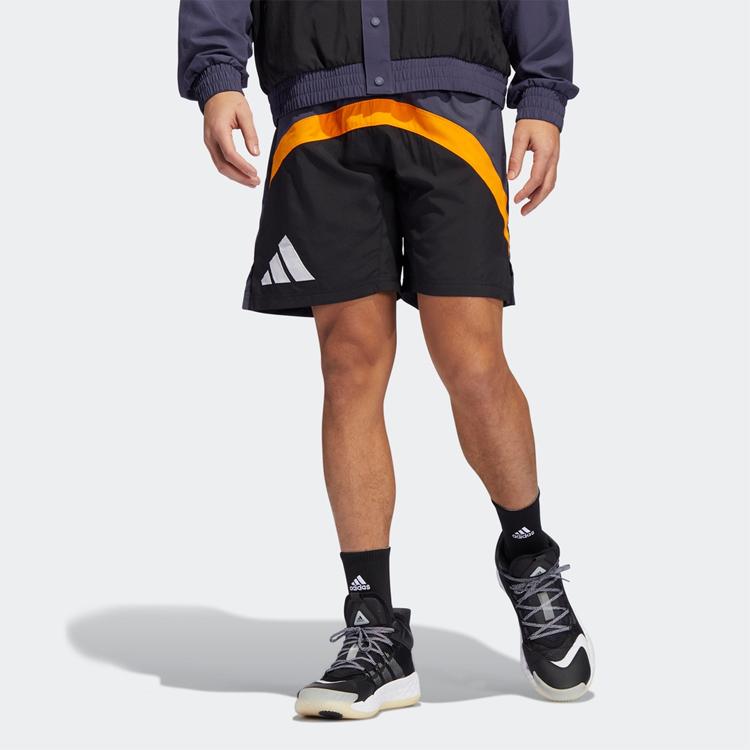 Adidas Logo Print Straight Shorts Men Bottoms Dark-Grey Navy-Blue HE2899