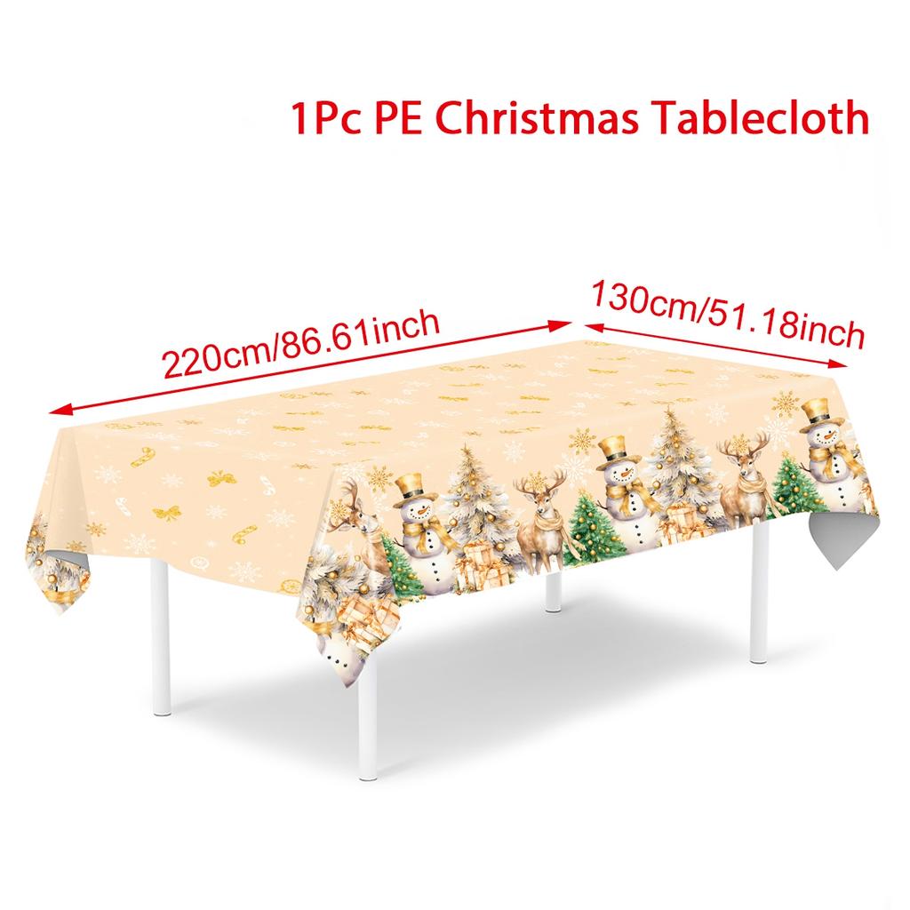 Christmas Snowflake Plastic Tablecloth Merry Christmas Decorations for Home 2025 Navidad Natal Xmas Table Ornament New Year 2026