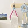 Hanging Beaded Tissue Holder Dopamine Toilet Paper Roll Bracket Non Punching Paper Storage Stand Bathroom Home Accessories