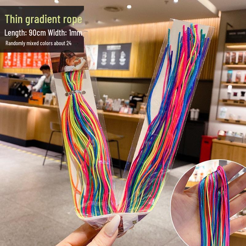 

Плетена різнокольорова гумка для волосся для дівчаток: Семиколірна гумка для волосся для кіс