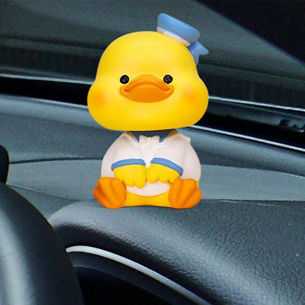 Duck Figurine Tabletop Car Ornament for Living Room Dashboard Bookshelf Student